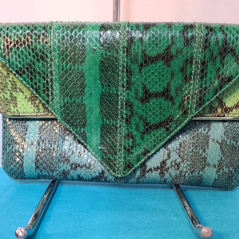 Brian Atwood Snake Skin Evening Clutch